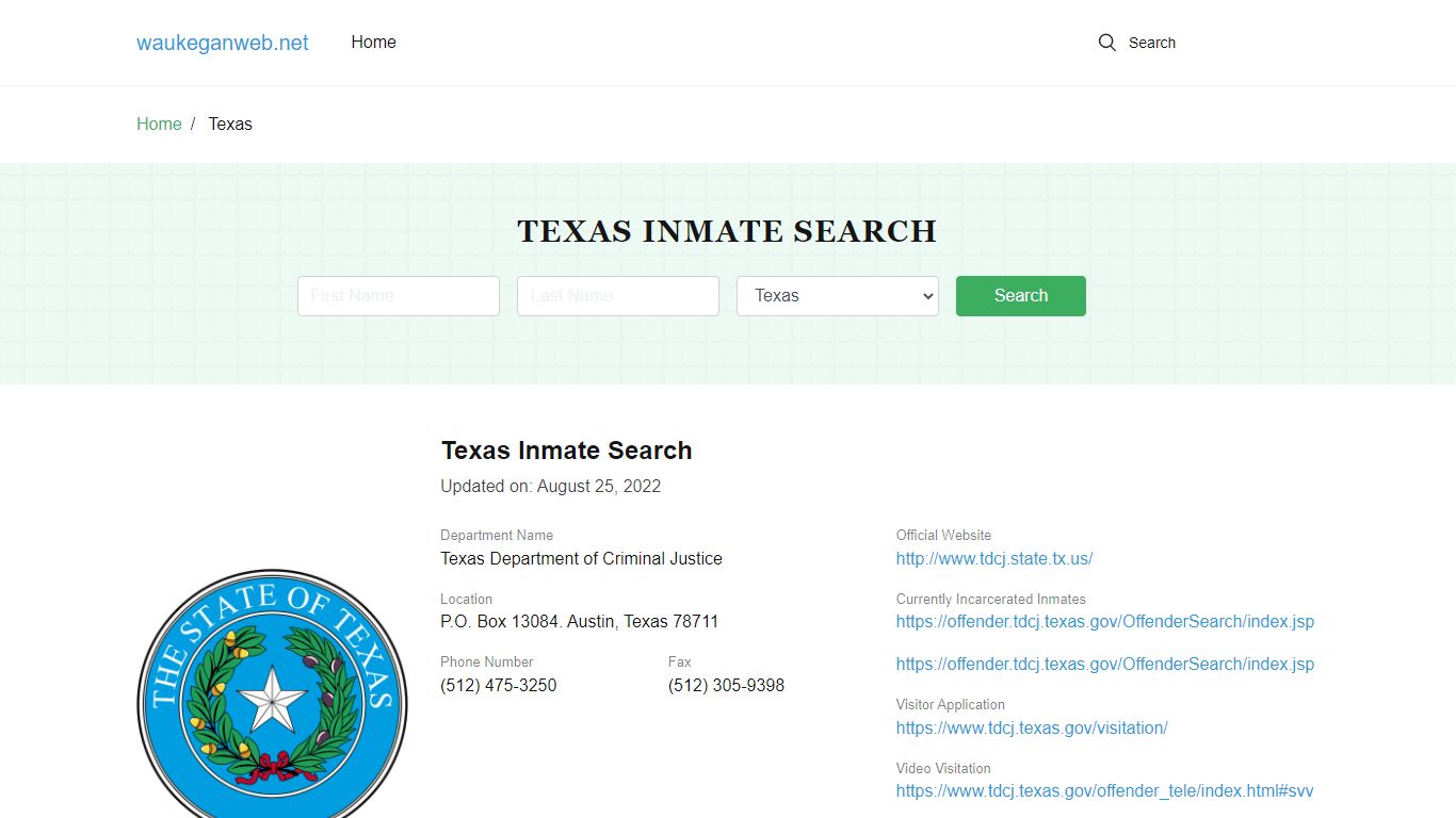 Texas Inmate Search – Texas Department of Criminal Justice Offender Lookup